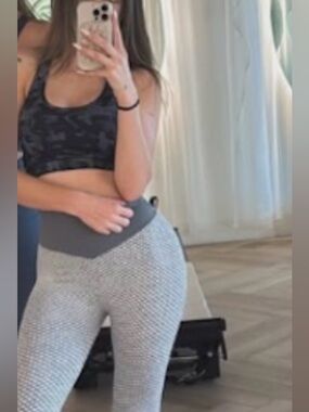 Gray Textured High Waist Leggings Size L Sculpting Seen on The Valley Lala Kent